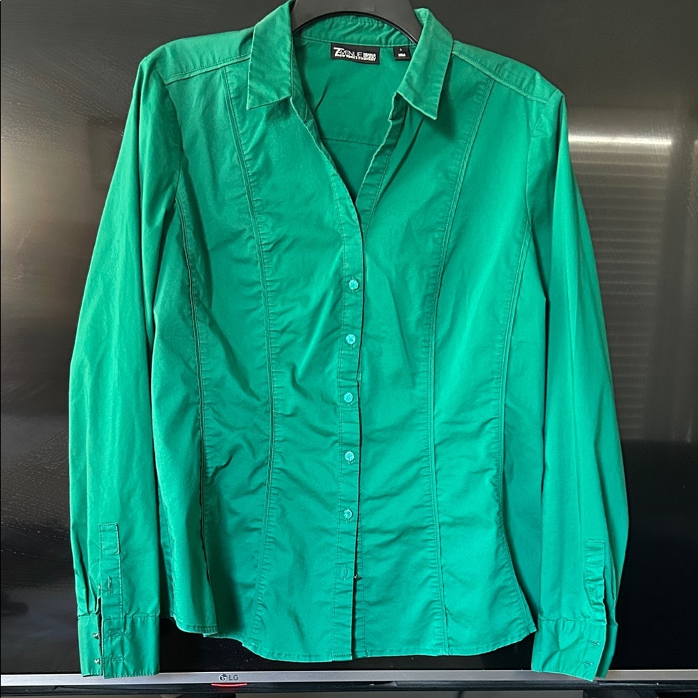 Women's Classic Green Button-Down Shirt